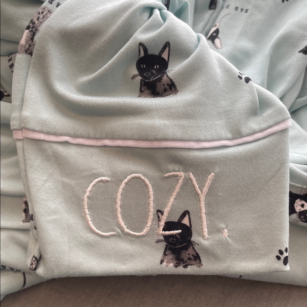 Rae Dunn Women’s Mint Green Dog Print Pajama Set Size M NWT - Picture 2 of 8
